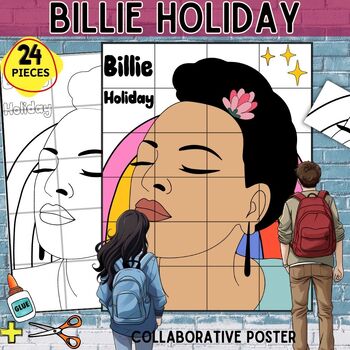 Preview of Billie Holiday Collaboration Poster Black History Month & Women's History MURAL