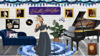 Preview of Billie Holiday Interactive Google Classroom (with editable links)
