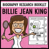 Billie Jean King Biography Research Booklet