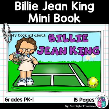 Preview of Billie Jean King Mini Book for Early Readers: Women's History Month