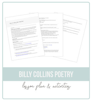 Preview of Billy Collins Poetry Lesson Plan