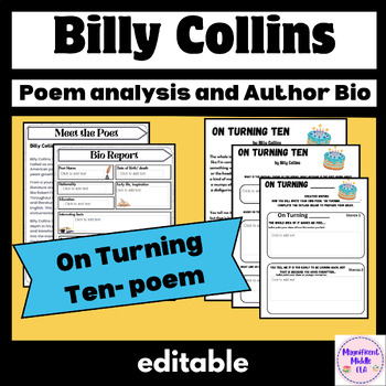 Billy Collins biography report & On Turning Ten poetry analysis, writing