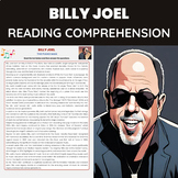 Billy Joel Reading Comprehension Worksheet | American Musi
