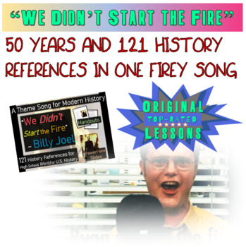 Preview of Billy Joel's "We Didn't Start the Fire" - 121 History References (PPT & Handout)