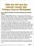 Billy the Kid and the Lincoln County War Primary Source Worksheet