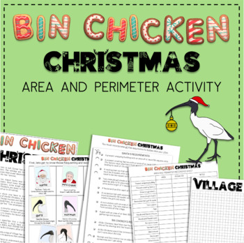 Preview of Bin Chicken Area and Perimeter Christmas Activity