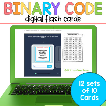 Preview of Binary Code Digital Flash Cards | Typing and Coding Practice