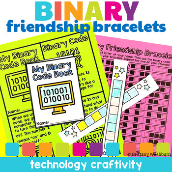 Preview of Binary Code Friendship Bracelet Craftivity and Informational Booklet for primary