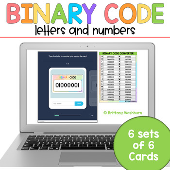 Preview of Binary Code Letters and Numbers - Digital Flashcards Typing Practice