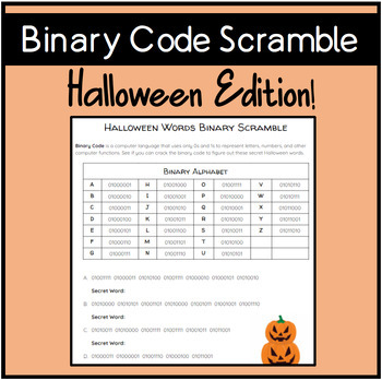 Preview of Binary Code Scramble- Halloween Edition
