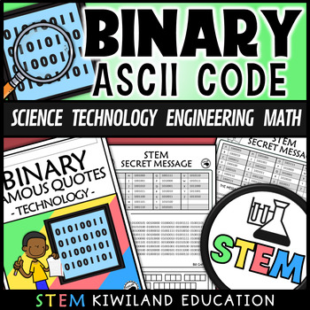 Preview of Binary Code Unplugged Secret Codes Famous Technology Quotes ASCII Worksheets