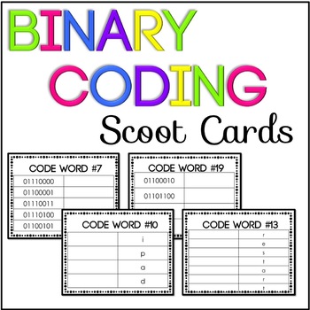 Preview of Binary Coding Scoot Cards