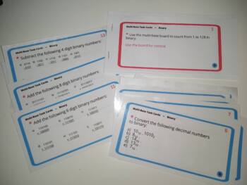 Preview of Binary - Conversion, Addition, Subtraction, Montessori work cards non-decimal