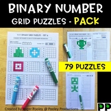 Binary Number Grid Puzzles - Pack, 79 puzzles, No Prep, BE