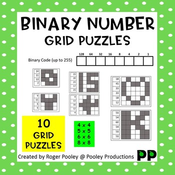 Preview of Binary Number Grid Puzzles - FREE
