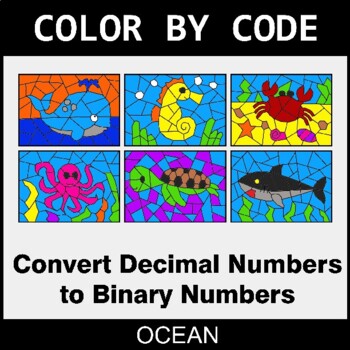 Preview of Binary Numbers - Coloring Worksheets | Color by Code