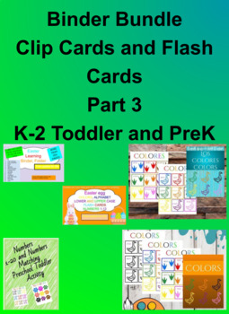 Preview of Clip Cards,Flash Cards, K-2 Toddler busy work, interactive pack Montessori
