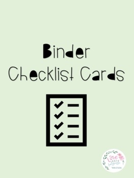 Preview of Binder Checklist Cards