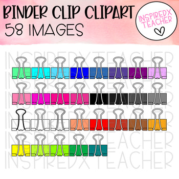 Preview of Binder Clip Clipart - InspiredxTeacher Clipart