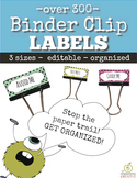 Binder Clip Labels: Star Theme (Editable)