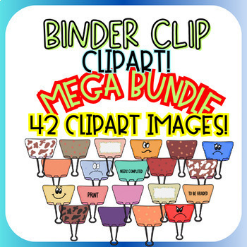 Preview of Binder Clips CLIPART BUNDLE!!