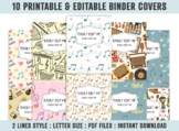 Binder Cover Music, 10 Printable & Editable Covers+Spines,