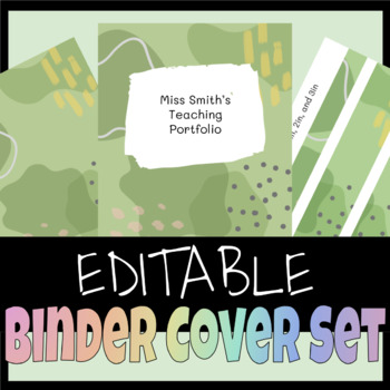 Preview of Binder Cover Set For Subjects, Teaching Portfolios, and More!
