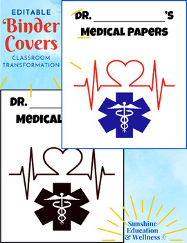 Preview of Binder Cover for Medical Transformation / Hospital / *Editable*