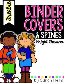 Preview of Binder Covers--Bright Chevron {editable}