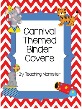 Preview of Binder Covers--Carnival Theme {Editable}