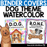 Binder Covers Dog Theme Watercolor