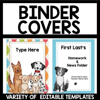 Preview of Binder Covers Dog Themed