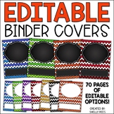 Binder Covers and Spines EDITABLE Chevron and Chalkboard