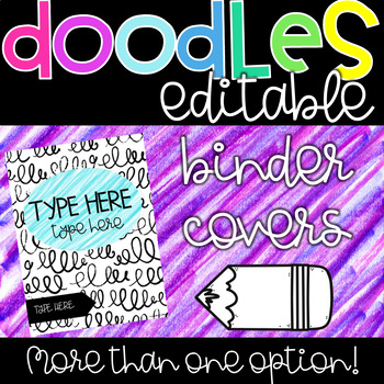Preview of Binder Covers Editable | DOODLES