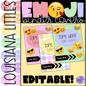 Binder Covers Editable | Emoji by Louisiana Littles | TPT