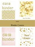 Binder Covers - Editable Gold Bokeh and Blush Watercolor
