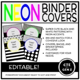 Binder Covers - *Editable* - Neon and Black