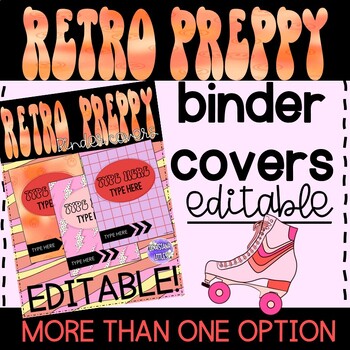 Preview of Binder Covers Editable | Retro Preppy