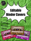 Binder Covers Editable - Vintage Record Store Music Class 
