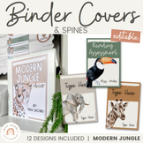 Binder Covers | MODERN JUNGLE Classroom Decor | Editable