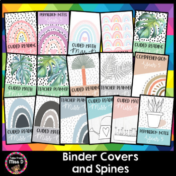 Preview of Binder Covers & Spines Editable