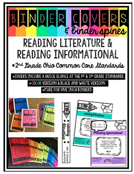 Preview of Binder Covers & Spines for 2nd Grade Reading Standards