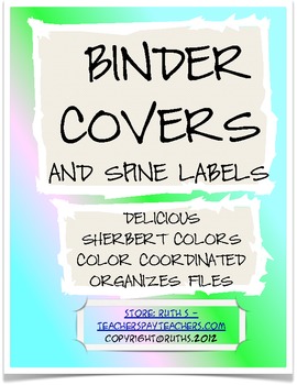 Preview of Binder Covers and Spine Labels in Delicious Sherbet Colors