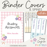 Binder Covers and Spines | Daisy Gingham Pastels Classroom