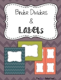 Binder Dividers and Classroom Labels