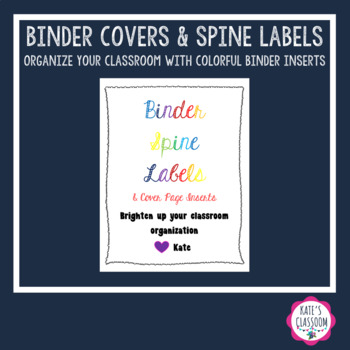 Preview of Binder Labels - Spine and Cover Inserts - Rainbow