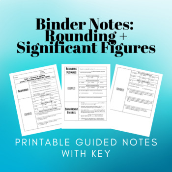 Preview of Binder Notes: Rounding & Significant Figures - IB AISL