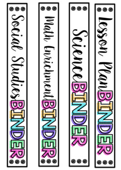 Binder Spine Labels By Smiles In Second Teachers Pay Teachers
