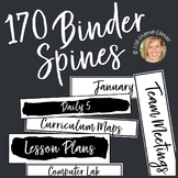 Binder Spines- Black and White Watercolor Classroom Decor