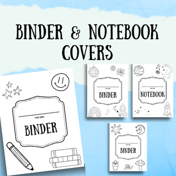 Preview of Binder and Notebook Covers | Printable Coloring Pages | Black and White